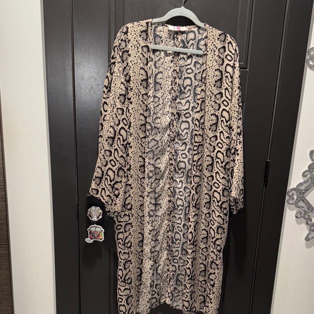 Love Snake Print Women's Kimono